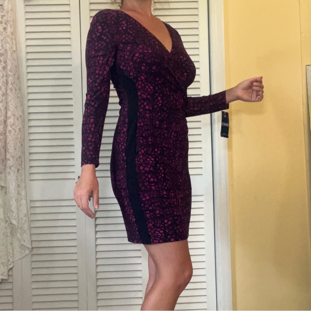 Chaps Faux Wrap Business Casual or Cocktail Dress Size MP - Picture 5 of 17